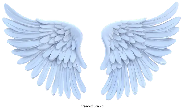 [Transparent Background PNG]Pair of Elegant Light Blue Angel Wings