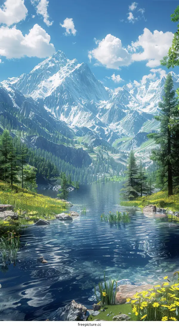 Majestic Mountain Lake Landscape