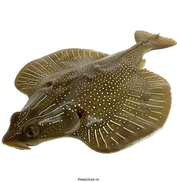 [Transparent Background PNG]Close-Up View of a Starry Skate Fish