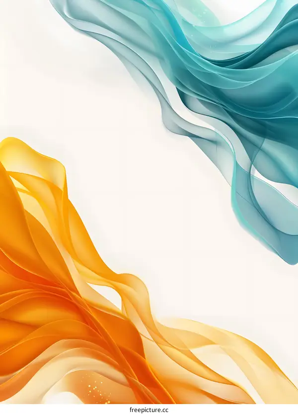 Abstract orange and blue waves background