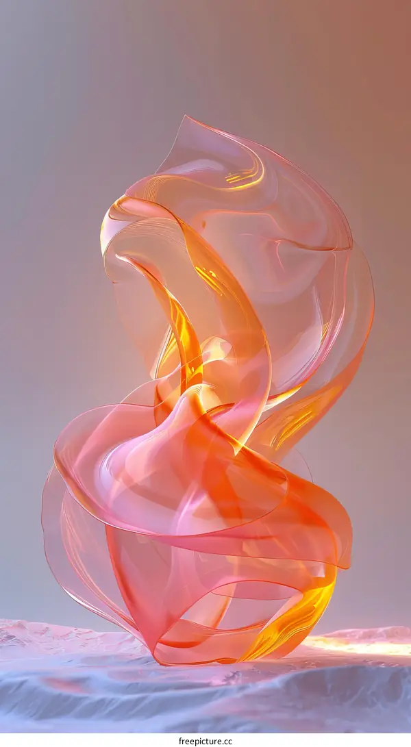 Abstract 3D Shape in Pink and Orange