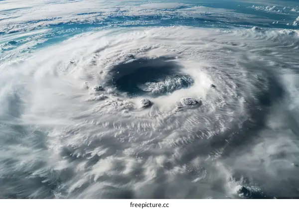 Satellite Image of Hurricane in Pacific Ocean