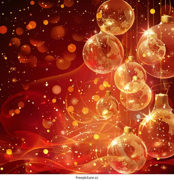 Christmas decorations in red and gold