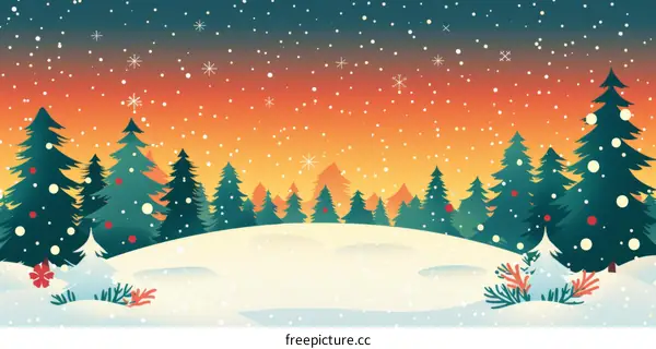 Snowy Christmas Landscape
