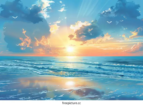 Stunning Sunset Beach Landscape