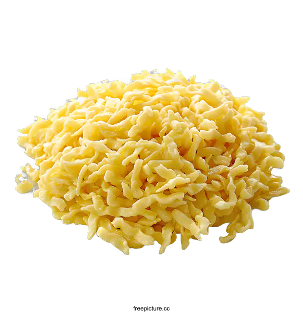 [Transparent Background PNG]Pile of cooked egg noodles on white background