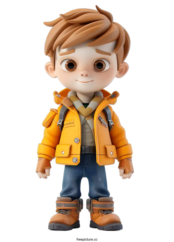 [Transparent Background PNG]3d cartoon character of a boy