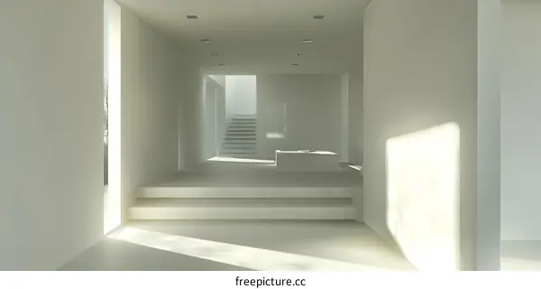 Modern Minimalist White Hallway Interior Design