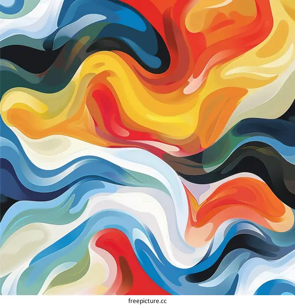 Colorful Abstract Acrylic Painting on Canvas