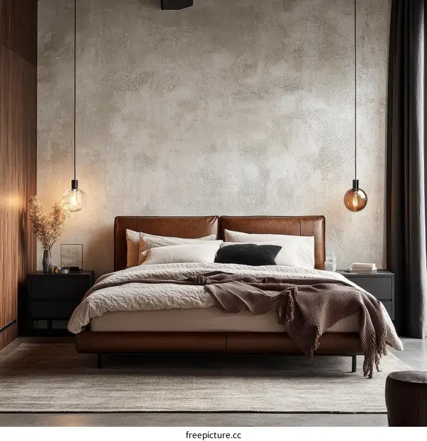 Modern Bedroom Interior with Rustic Charm