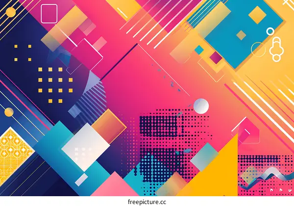 Abstract Geometric Shapes in Vibrant Colors