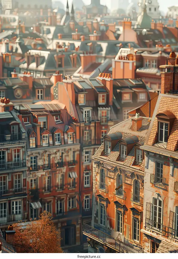 European City Skyline Architectural Illustration