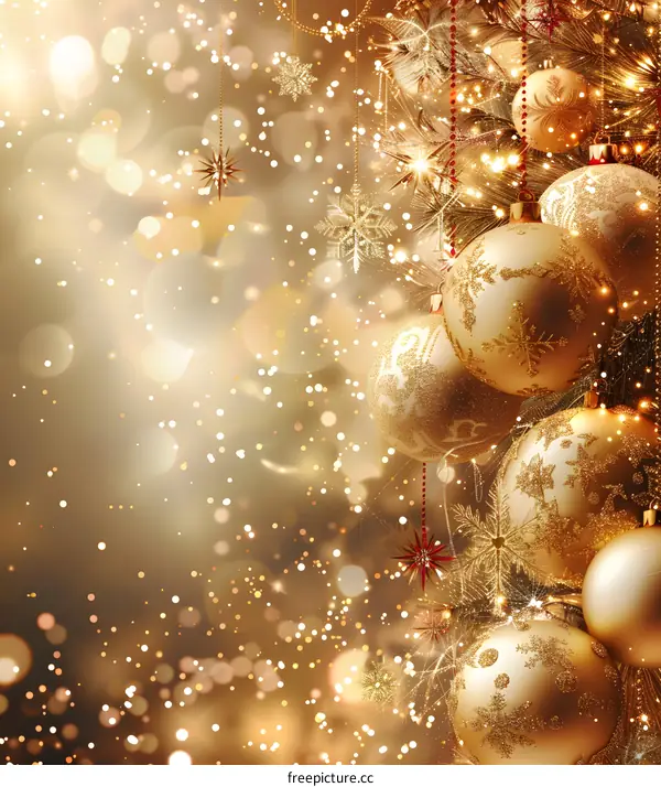 Golden Christmas ornaments