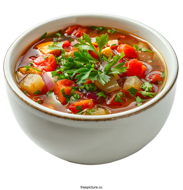 [Transparent Background PNG]Bowl of Vegetable Soup