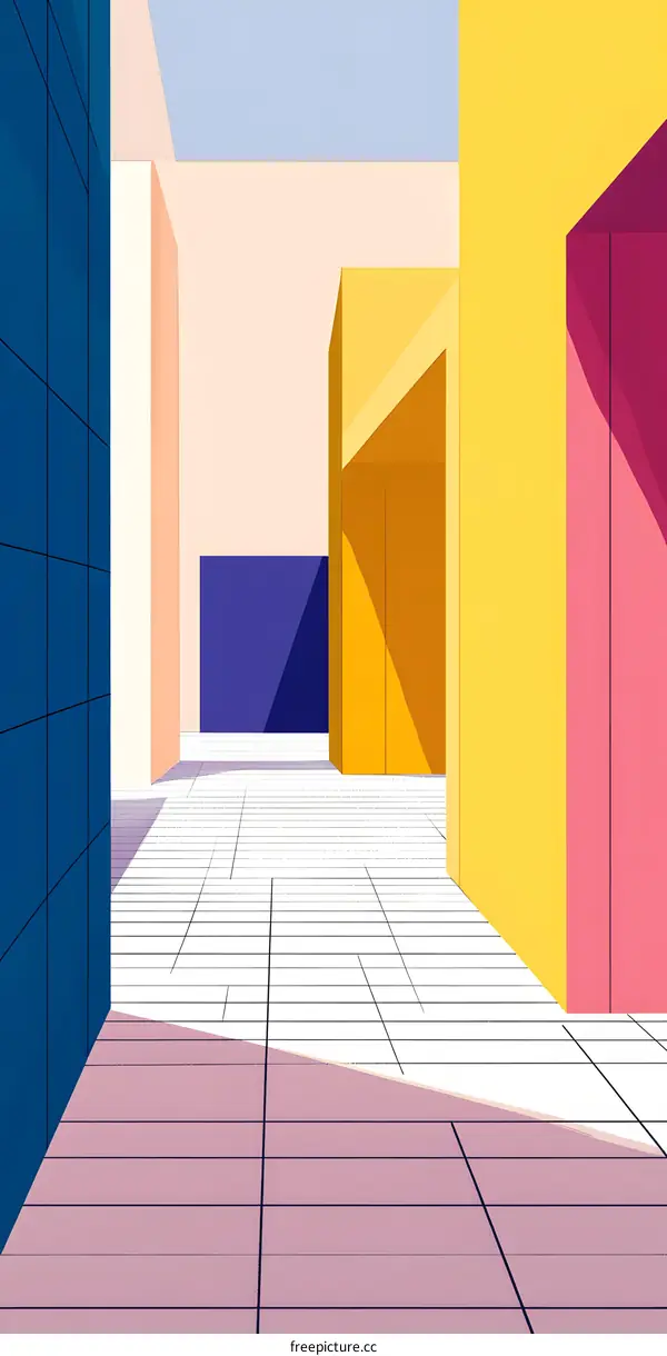 Abstract Minimalist Geometric Architectural Illustration