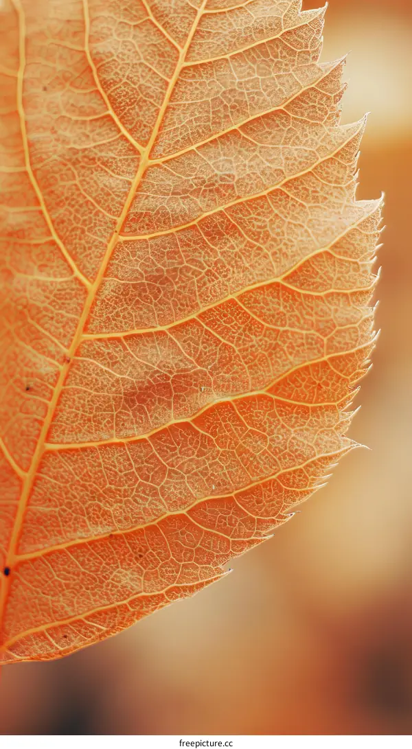 Close-up of a leaf with veins