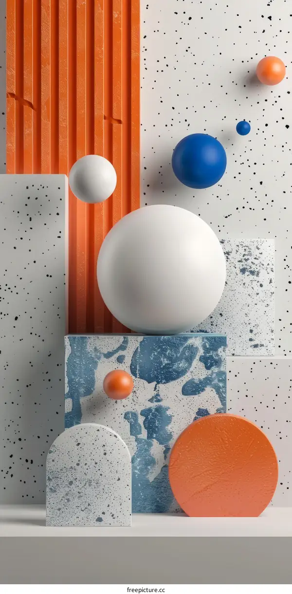 3D rendering of geometric shapes with balls