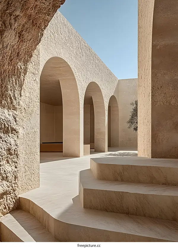 Stone Archway in Desert Landscape