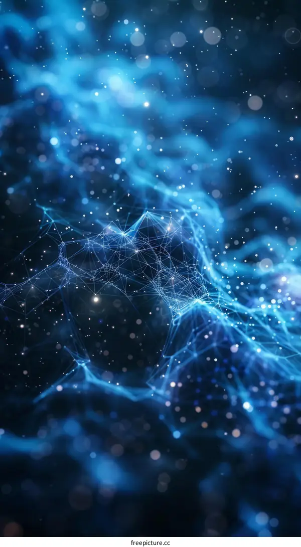 Blue abstract technology background with polygonal shapes