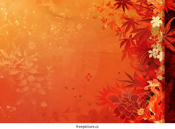 Orange and Red Floral Background Design