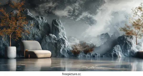 Mountain Peaks Piercing the Clouds