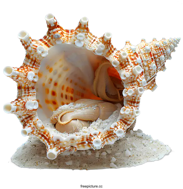 [Transparent Background PNG]Close-up image of a conch shell