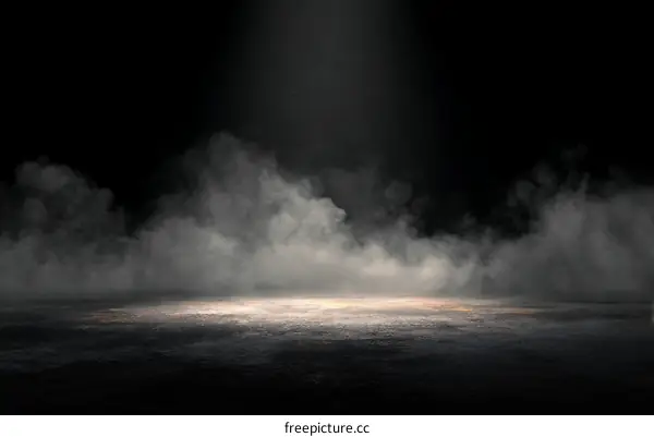 Empty Studio Scene with Foggy Ground