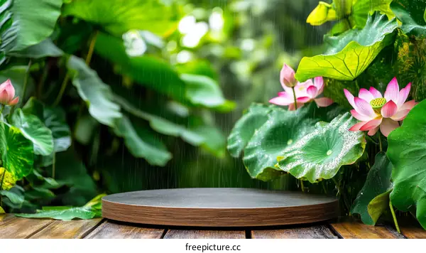 Raining Day Lotus Garden Product Display