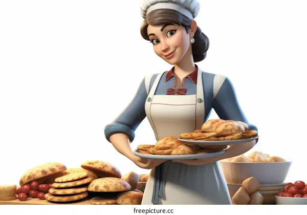 A chef holding a pita bread