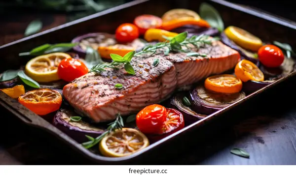 Roasted Salmon with Vegetables