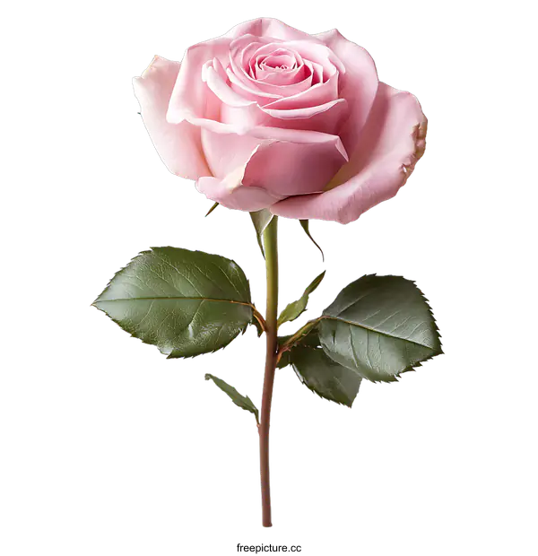 [Transparent Background PNG]Elegant Pink Rose in Studio Setting