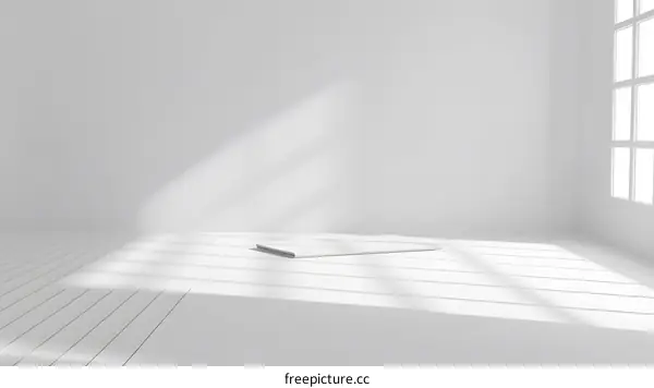 Minimalist White Room With Sunlight
