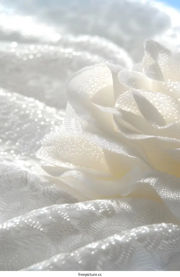 White fabric with water droplets