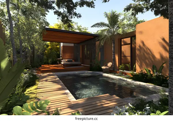 Modern Tropical Villa with Private Pool and Patio