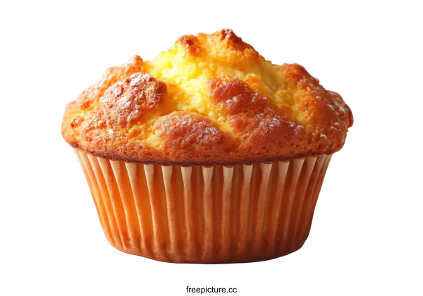 [Transparent Background PNG]Delicious Single Lemon Muffin on White Background