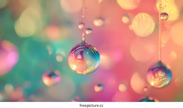 Colorful Water Drops Abstract Background