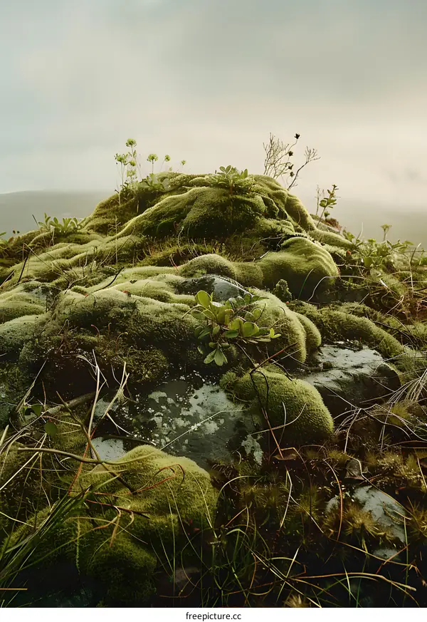 Green Moss Covered Rocks
