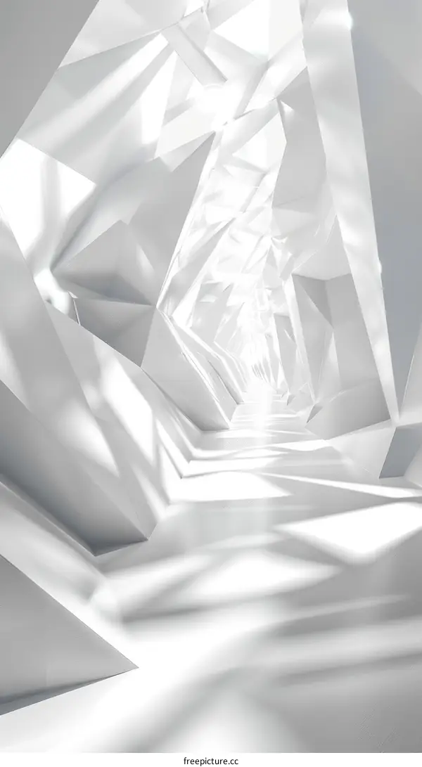 Abstract White Geometric Tunnel