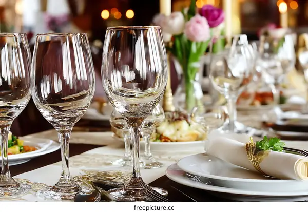 Elegant Table Setting for a Formal Dinner