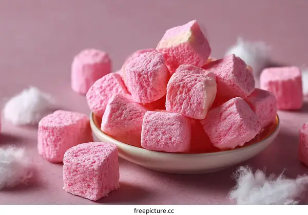 Pink Marshmallow Treats on a Plate