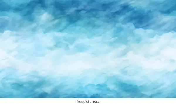 Blue and white watercolor painting of the sky