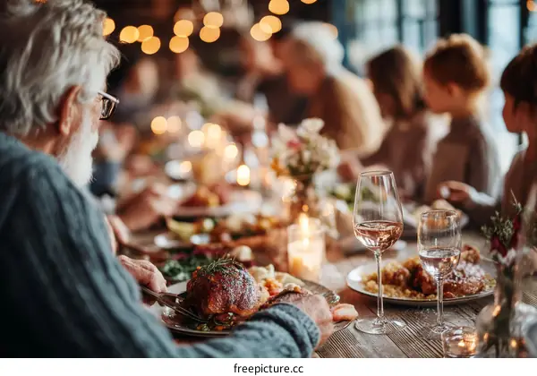 Large Family Dinner Celebration