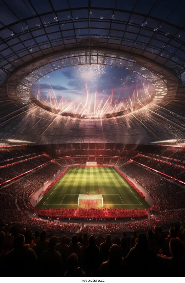 The magnificent stadium is ready for the football match