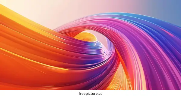 Colorful abstract 3D rendering of twisted shapes