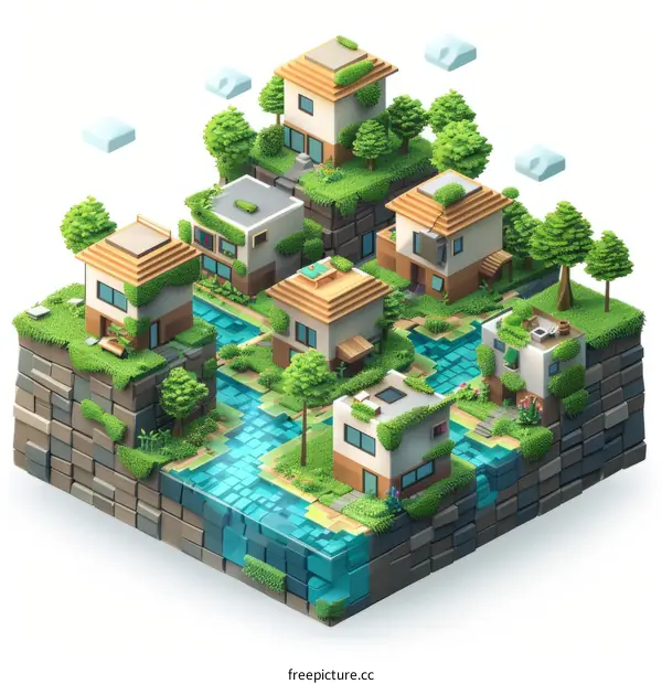 isometric city illustration