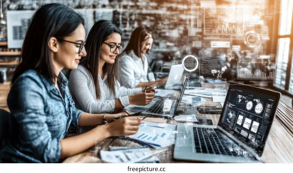 Diverse Team Collaboration in a Modern Office Setting