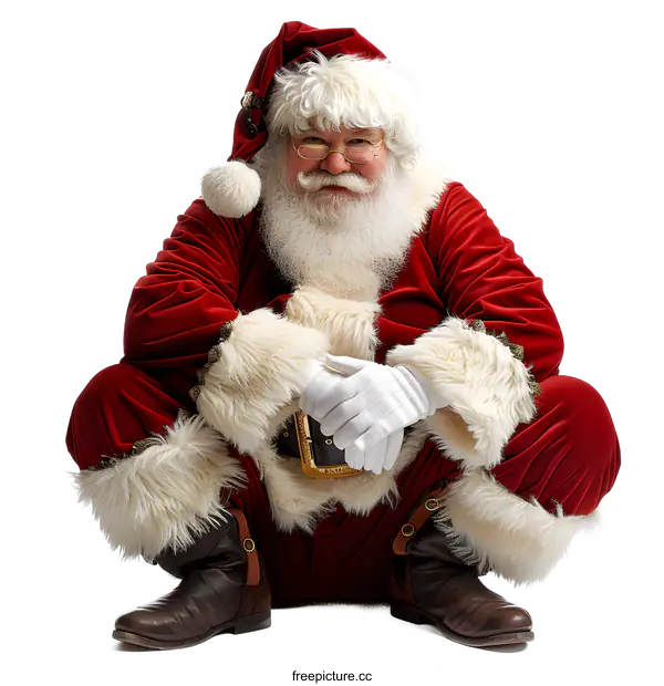 [Transparent Background PNG]Santa Claus Portrait on White Background