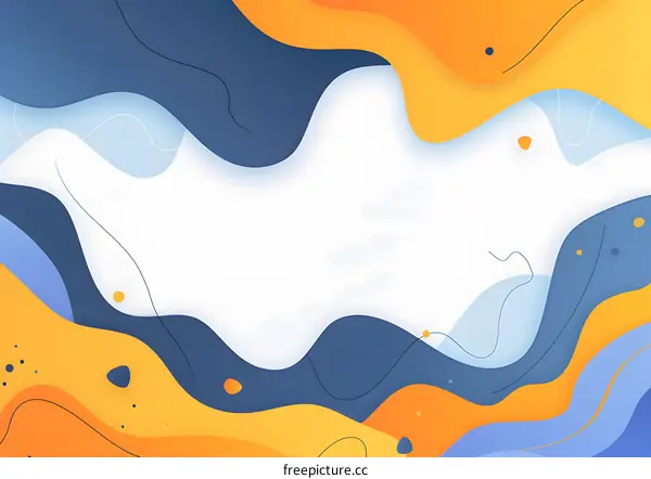 Abstract Background With Blue And Orange Wavy Shapes