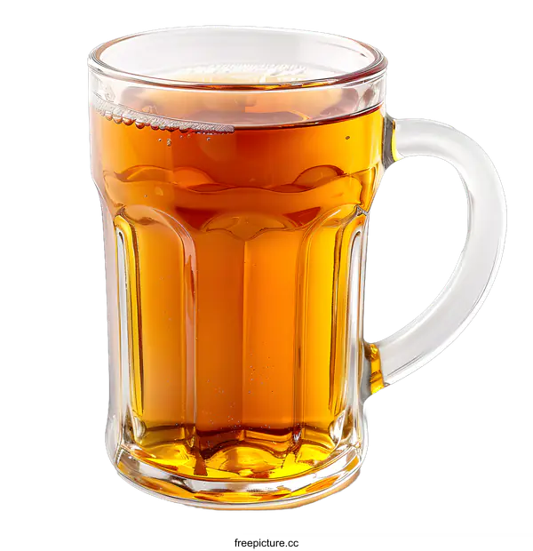 [Transparent Background PNG]Glass Beer Mug Isolated on White Background