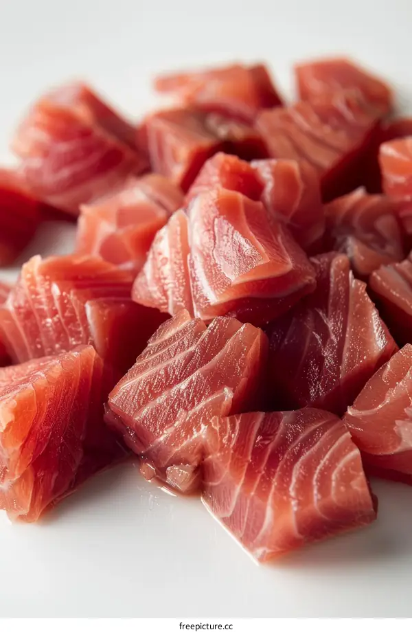 diced raw tuna